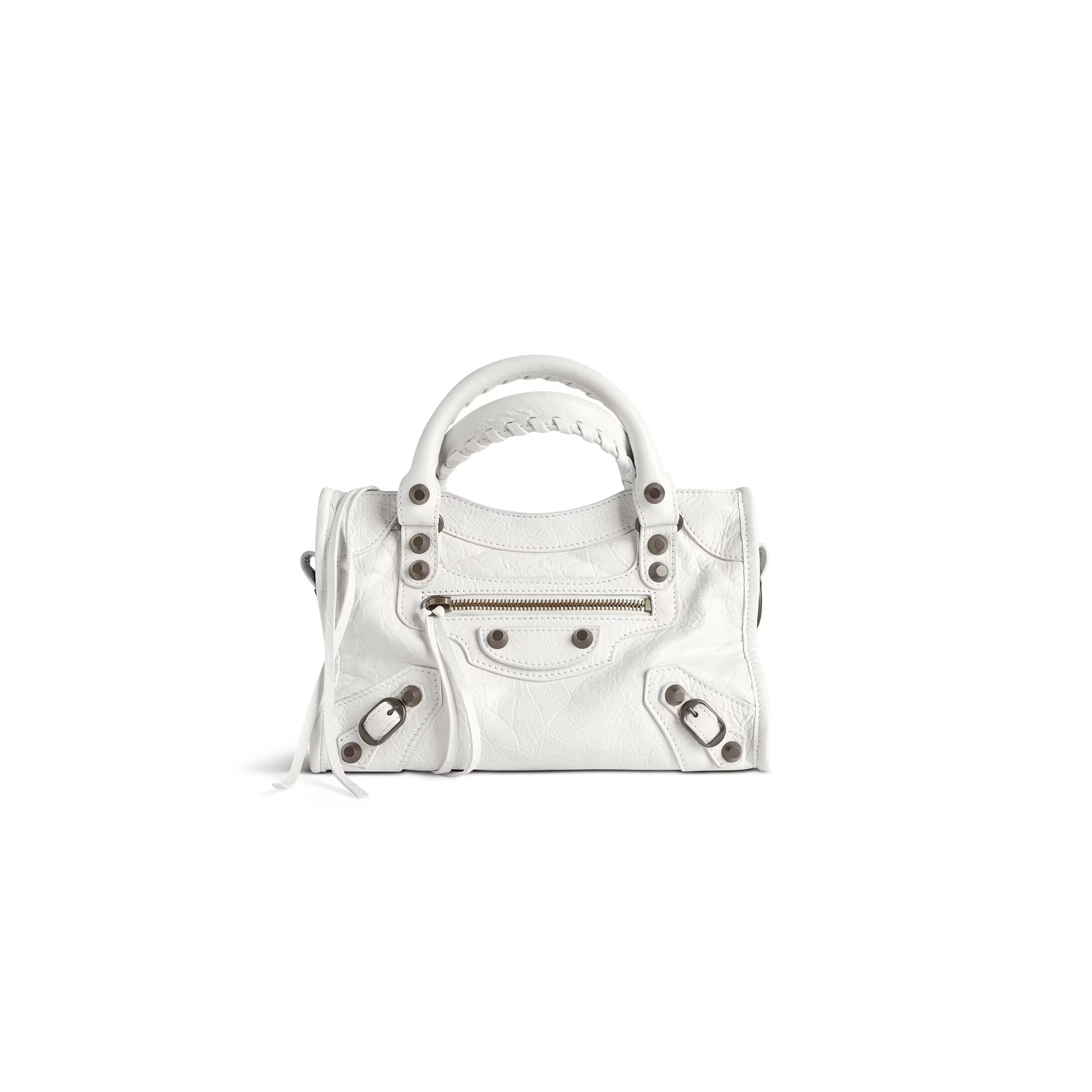 BALENCIAGA WOMEN'S LE CITY BAG MINI IN OPTIC WHITE 8063952ABEK9104 (23.8*16*6.3cm) BALENCIAGA WOMEN'S LE CITY BAG MINI IN OPTIC WHITE 8063952ABEK9104 (23.8*16*6.3cm)